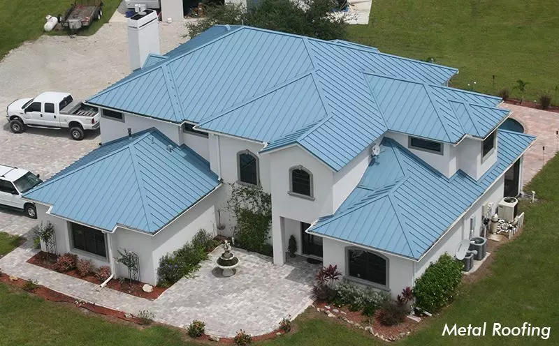 Residential metal roof by Florida Southern Roofing.